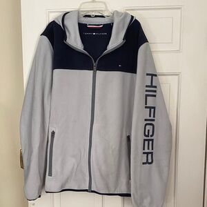 Tommy Hilfiger Men's Blue and Gray Windbreaker